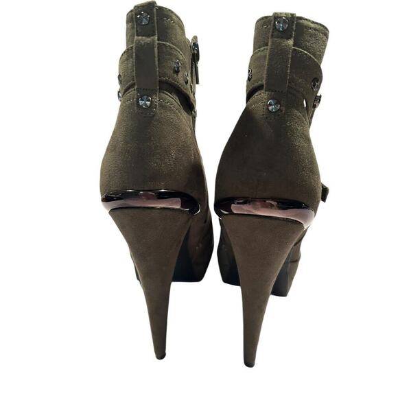 NIB GBG GUESS Green Stiletto Platform Booties Deeka Size 9M - Picture 8 of 15